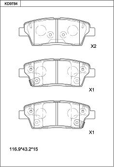 Asimco KD9784 - Тормозные колодки, дисковые, комплект autosila-amz.com