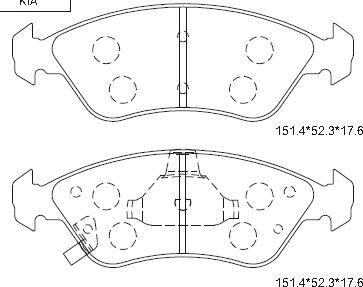 Asimco KD9731 - Тормозные колодки, дисковые, комплект autosila-amz.com