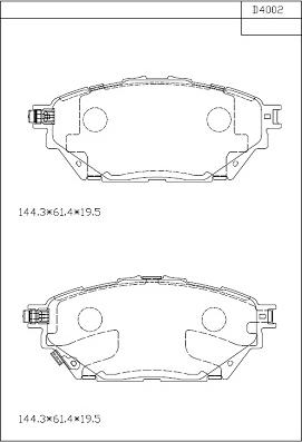 Asimco KD4002 - Тормозные колодки, дисковые, комплект autosila-amz.com