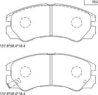 Asimco KD4201 - Тормозные колодки, дисковые, комплект autosila-amz.com