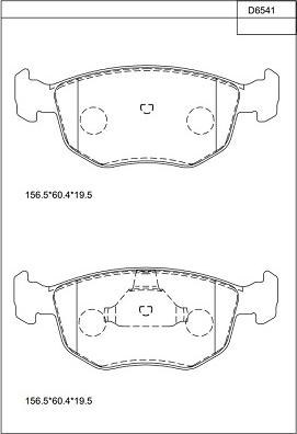 Asimco KD6541 - Тормозные колодки, дисковые, комплект autosila-amz.com