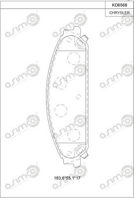 Asimco KD6568 - Тормозные колодки, дисковые, комплект autosila-amz.com