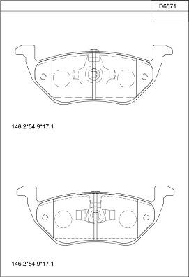 Asimco KD6571 - Тормозные колодки, дисковые, комплект autosila-amz.com