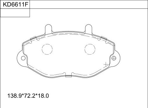 Asimco KD6611F - Тормозные колодки, дисковые, комплект autosila-amz.com