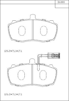 Asimco KD6000 - Тормозные колодки, дисковые, комплект autosila-amz.com