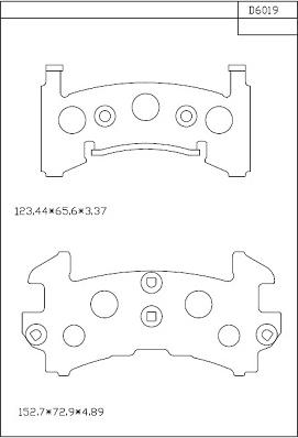 Asimco KD6019 - Тормозные колодки, дисковые, комплект autosila-amz.com