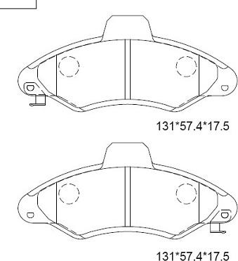 Asimco KD6796H - Тормозные колодки, дисковые, комплект autosila-amz.com