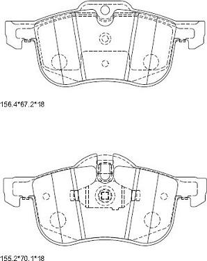 Asimco KD6792 - Тормозные колодки, дисковые, комплект autosila-amz.com