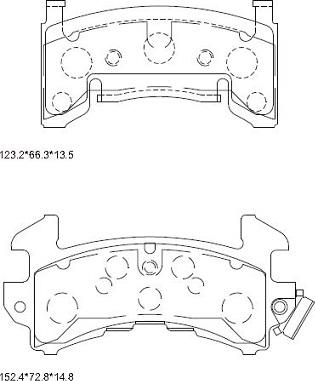 Asimco KD6766 - Тормозные колодки, дисковые, комплект autosila-amz.com