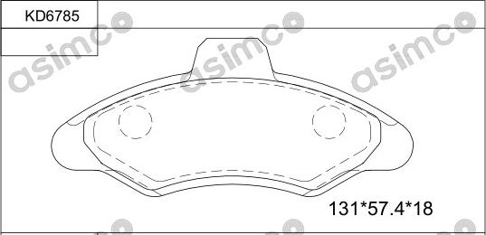 Asimco KD6785 - Тормозные колодки, дисковые, комплект autosila-amz.com