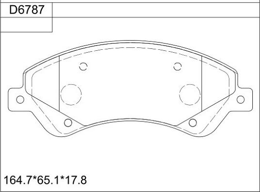 Asimco KD6787 - Тормозные колодки, дисковые, комплект autosila-amz.com