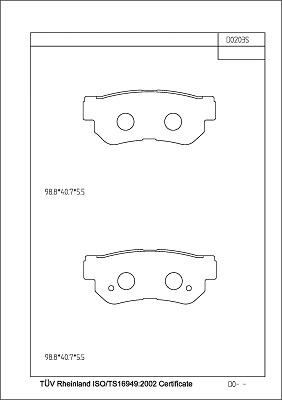 Asimco KD0203S - Тормозные колодки, дисковые, комплект autosila-amz.com