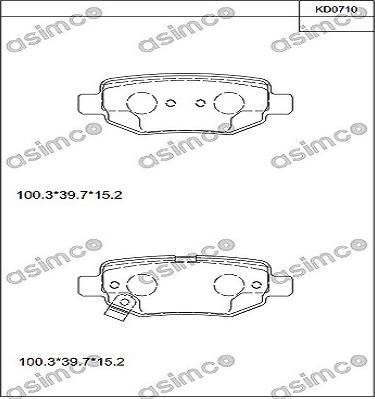 Asimco KD0710 - Тормозные колодки, дисковые, комплект autosila-amz.com