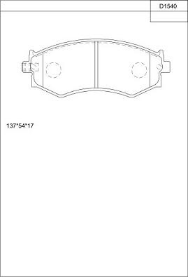 Asimco KD1540 - Тормозные колодки, дисковые, комплект autosila-amz.com