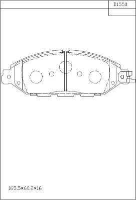 Asimco KD1550 - Тормозные колодки, дисковые, комплект autosila-amz.com