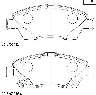 Asimco KD1506 - Тормозные колодки, дисковые, комплект autosila-amz.com