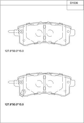 Asimco KD1536 - Тормозные колодки, дисковые, комплект autosila-amz.com