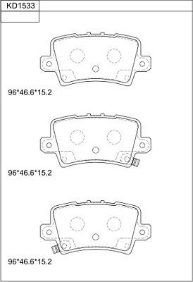 Asimco KD1533 - Тормозные колодки, дисковые, комплект autosila-amz.com