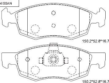 Asimco KD1521 - Тормозные колодки, дисковые, комплект autosila-amz.com