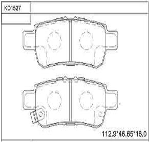 Asimco KD1527 - Тормозные колодки, дисковые, комплект autosila-amz.com