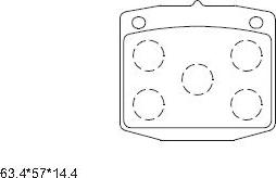 Asimco KD1634 - Тормозные колодки, дисковые, комплект autosila-amz.com