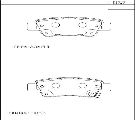 Asimco KD1015 - Тормозные колодки, дисковые, комплект autosila-amz.com