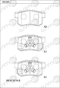 Asimco KD1023 - Тормозные колодки, дисковые, комплект autosila-amz.com