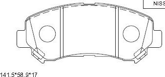 Asimco KD1744 - Тормозные колодки, дисковые, комплект autosila-amz.com