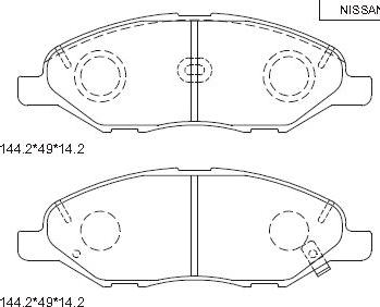 Asimco KD1740 - Тормозные колодки, дисковые, комплект autosila-amz.com