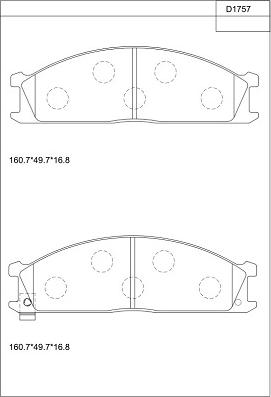 Asimco KD1757 - Тормозные колодки, дисковые, комплект autosila-amz.com