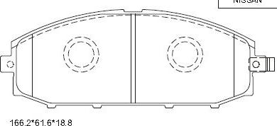 Asimco KD1764 - Тормозные колодки, дисковые, комплект autosila-amz.com