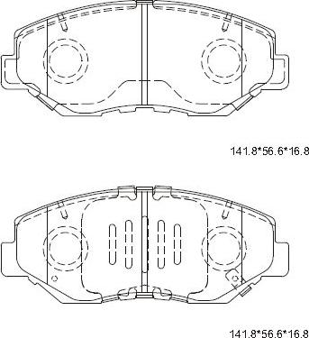 Asimco KD1708 - Тормозные колодки, дисковые, комплект autosila-amz.com