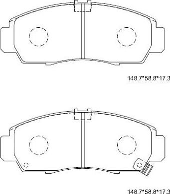 Asimco KD1707 - Тормозные колодки, дисковые, комплект autosila-amz.com