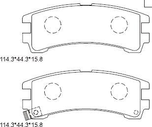 Asimco KD1736 - Тормозные колодки, дисковые, комплект autosila-amz.com