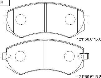 Asimco KD1722 - Тормозные колодки, дисковые, комплект autosila-amz.com