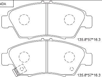 Asimco KD1776 - Тормозные колодки, дисковые, комплект autosila-amz.com