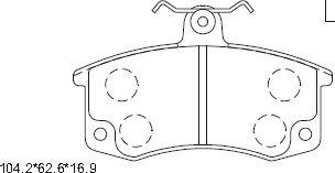 Asimco KD8702 - Тормозные колодки, дисковые, комплект autosila-amz.com