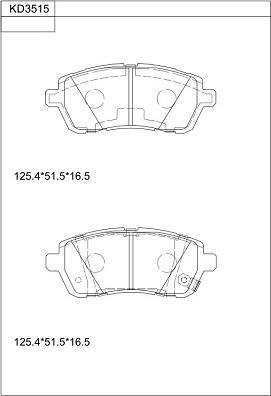 Asimco KD3515 - Тормозные колодки, дисковые, комплект autosila-amz.com