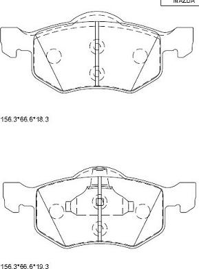 Asimco KD3700 - Тормозные колодки, дисковые, комплект autosila-amz.com