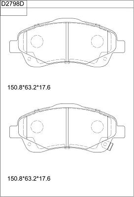 Asimco KD2798D - Тормозные колодки, дисковые, комплект autosila-amz.com