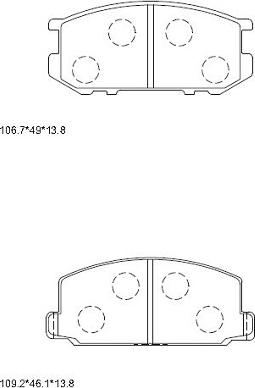 Asimco KD2767 - Тормозные колодки, дисковые, комплект autosila-amz.com