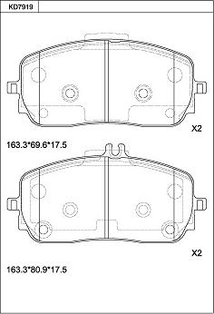 Asimco KD7919 - Тормозные колодки, дисковые, комплект autosila-amz.com