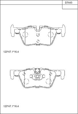 Asimco KD7443 - Тормозные колодки, дисковые, комплект autosila-amz.com