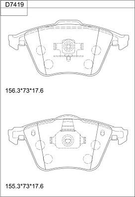 Asimco KD7419 - Тормозные колодки, дисковые, комплект autosila-amz.com