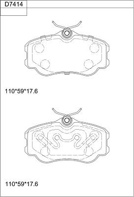 Asimco KD7414 - Тормозные колодки, дисковые, комплект autosila-amz.com