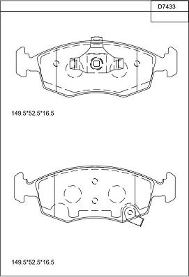 Asimco KD7433 - Тормозные колодки, дисковые, комплект autosila-amz.com