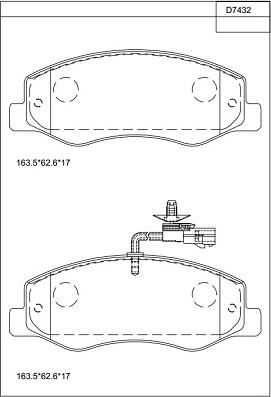 Asimco KD7432 - Тормозные колодки, дисковые, комплект autosila-amz.com