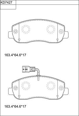 Asimco KD7427 - Тормозные колодки, дисковые, комплект autosila-amz.com