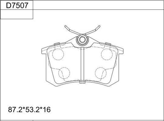 Asimco KD7507 - Тормозные колодки, дисковые, комплект autosila-amz.com