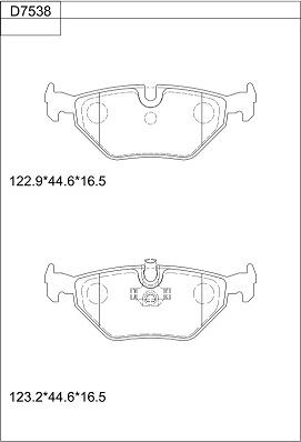 Asimco KD7538 - Тормозные колодки, дисковые, комплект autosila-amz.com